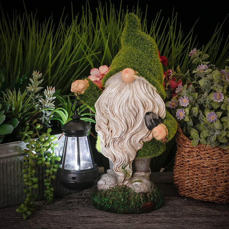 Solar LED Garden Gnome Statue Waterproof Outdoor Yard Decor Light