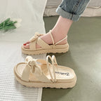 Summer Fairy Style Sandal for Women, Fashion Student Platform Flats, Roman Lady Cute Slippers