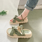 Summer Fairy Style Sandal for Women, Fashion Student Platform Flats, Roman Lady Cute Slippers