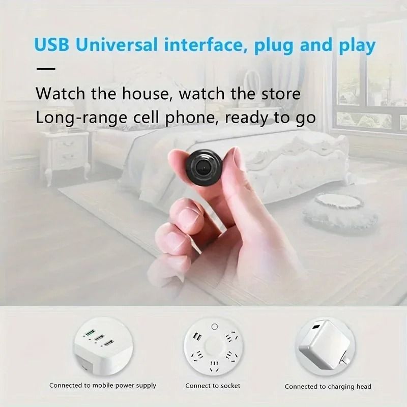 1080P HD Mini WiFi Security Camera with Night Vision and Audio Recording