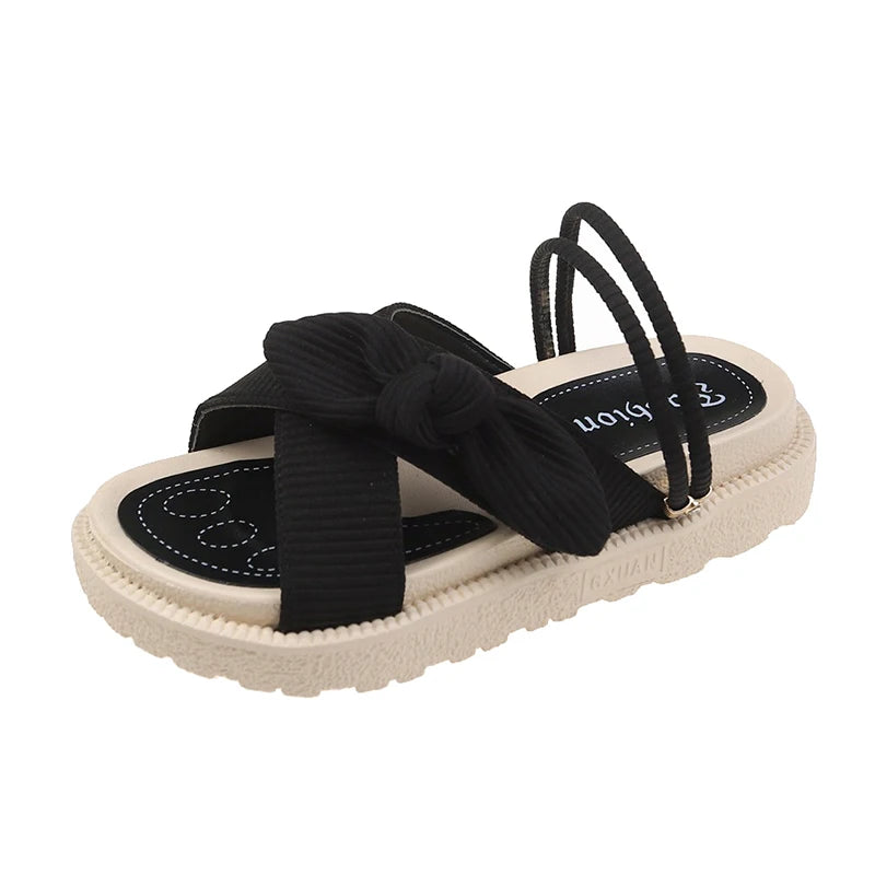 Summer Fairy Style Sandal for Women, Fashion Student Platform Flats, Roman Lady Cute Slippers