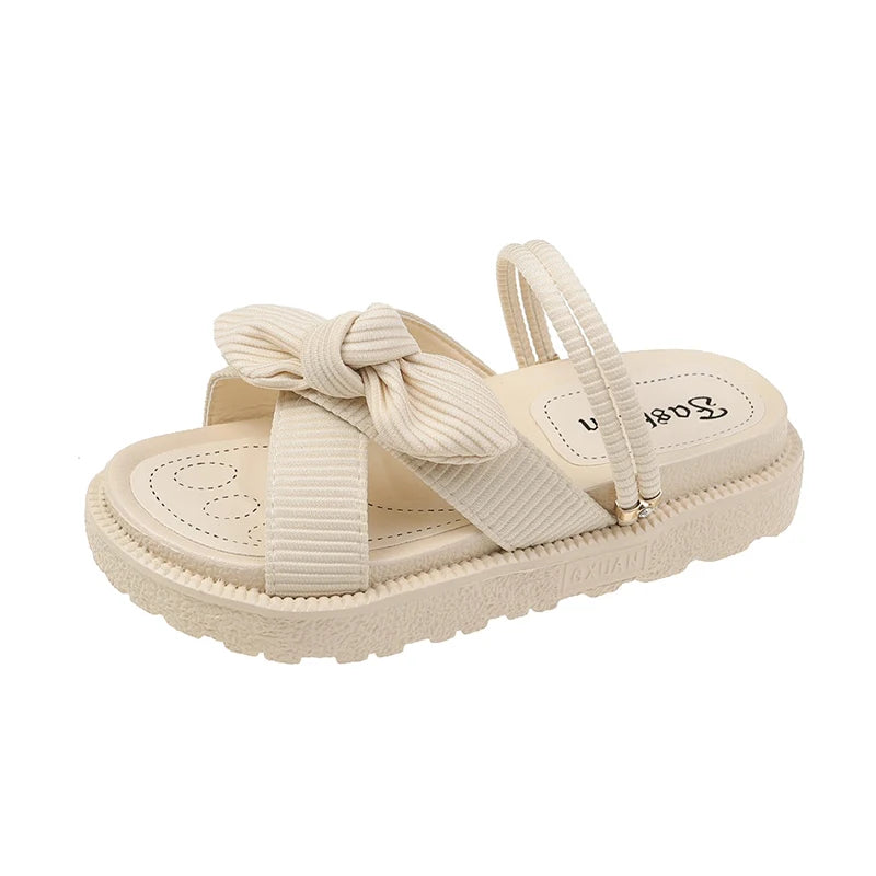 Summer Fairy Style Sandal for Women, Fashion Student Platform Flats, Roman Lady Cute Slippers