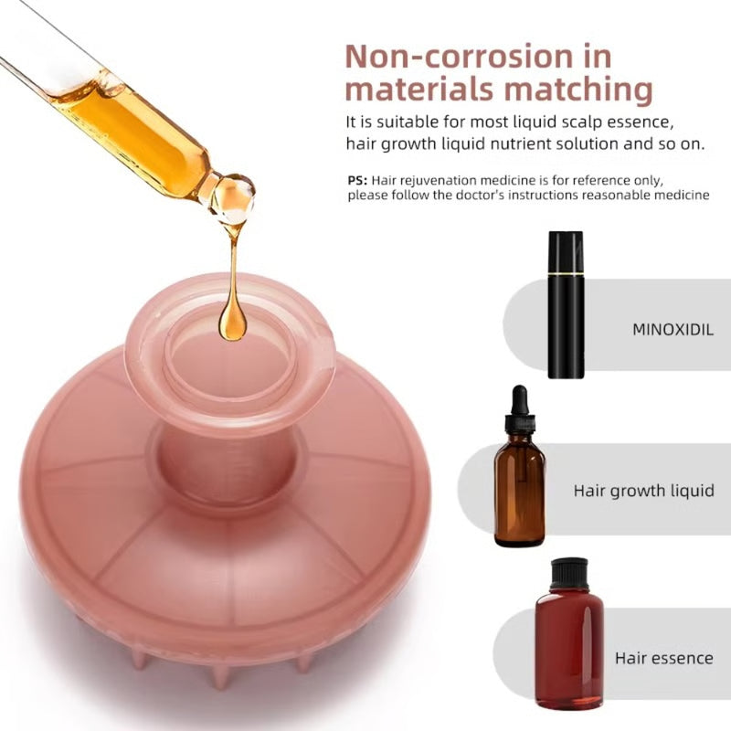 Silicone Scalp Oil Applicator & Shampoo Massage Brush for Hair Growth Care