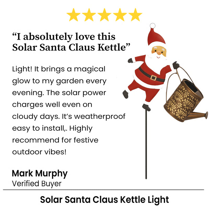 Solar Santa Claus Kettle Light for Garden and Outdoor Christmas Decoration
