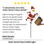 Solar Santa Claus Kettle Light for Garden and Outdoor Christmas Decoration