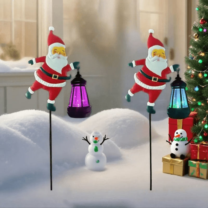 Solar Santa Claus Kettle Light for Garden and Outdoor Christmas Decoration
