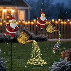 Solar Santa Claus Kettle Light for Garden and Outdoor Christmas Decoration