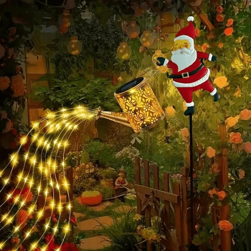 Solar Santa Claus Kettle Light for Garden and Outdoor Christmas Decoration